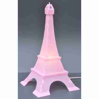 Lampe Tour Eiffel rose vue de face pour décoration intérieure
