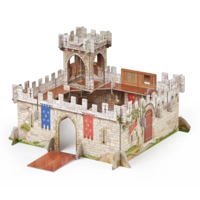 Château du Prince Philippe Papo 60007 en carton avec remparts, tour et pont-levis
