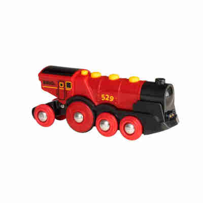 Locomotive Rouge Puissante BRIO vue de face sur fond blanc
