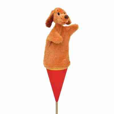 Marotte chien marron Bass & Bass montée sur tige