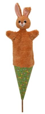 Marotte lapin Bass & Bass en tissu doux vue de face