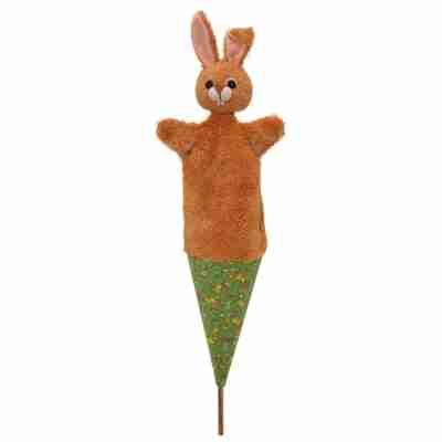 Marotte lapin Bass & Bass en tissu doux vue de face