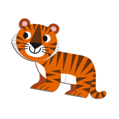 Tigre assemblé avec les pièces magnétiques du Magnéti'book animaux Janod