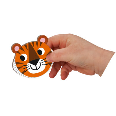 Pièce magnétique représentant la tête du tigre du Magnéti'book animaux Janod