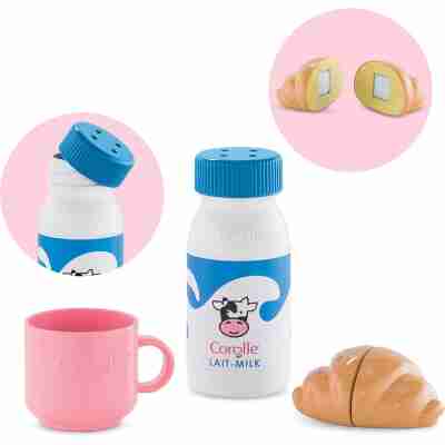 Croissant séparable et bouteille de lait du Coffret Petit-Déjeuner Corolle