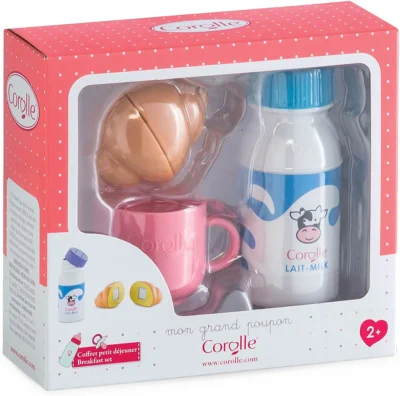 Boîte du Coffret Petit-Déjeuner Corolle avec bouteille de lait, tasse et croissant