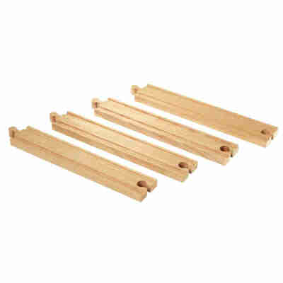 Lot de 4 rails droits longs BRIO de 216 mm