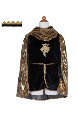 Tunique de chevalier dorée avec lion scintillant