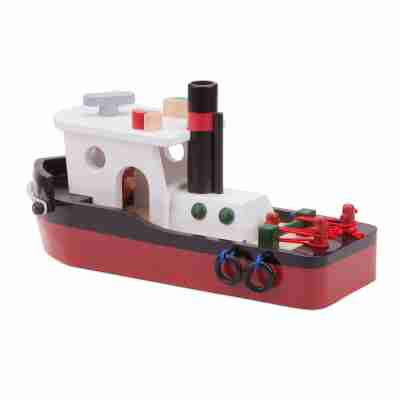 Vue opposée du remorqueur en bois Harbor Line de New Classic Toys