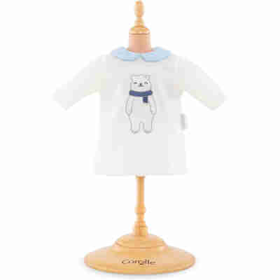 Robe hiver polaire Corolle blanche avec ours polaire brodé pour poupon 36 cm