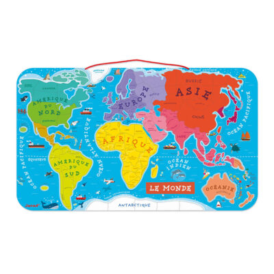 Carte géographique du Puzzle du monde magnétique Janod sans les magnets