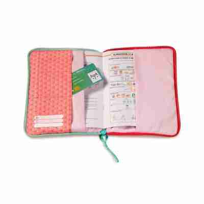 Intérieur de la housse carnet de santé Anaïs Lilliputiens avec pochettes pour documents et cartes