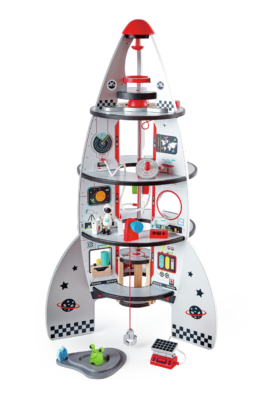 Boîte de la fusée spatiale géante Hape Four-Stage Rocket Ship E3021