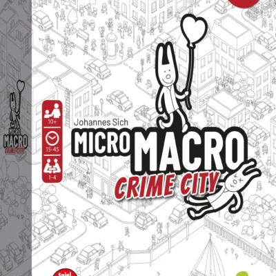 Boîte du jeu Micro Macro Crime City avec illustration de la ville