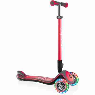 Trottinette Globber Elite Deluxe Lights Rouge avec roues LED lumineuses