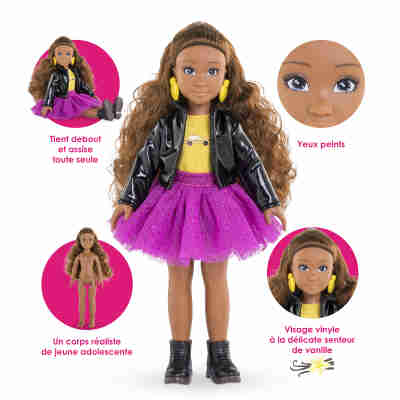 Poupée Melody Corolle Girls avec cheveux ondulés et tenue colorée