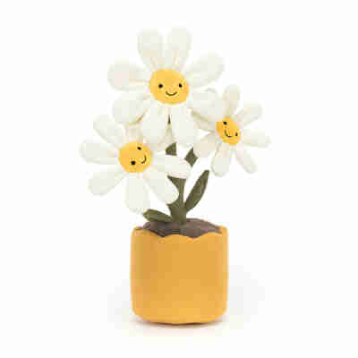 Peluche fleur Jellycat Daisy avec trois marguerites souriantes