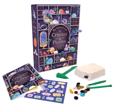 Coffret Auzou Ma Bibliothèque de Cristaux & Pierres – présentation face