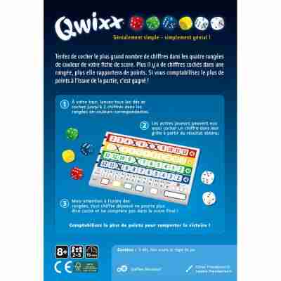 Présentation des règles et du système de score du jeu Qwixx