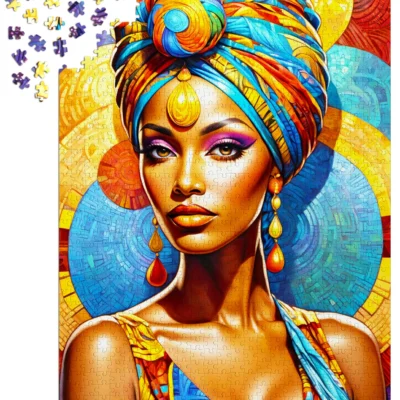 Puzzle Enjoy African Beauty de 1000 pièces en cours d’assemblage