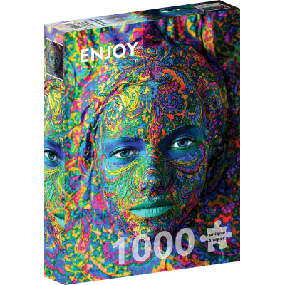 Puzzle Enjoy – Woman with Color Art Makeup – 1000 pièces
