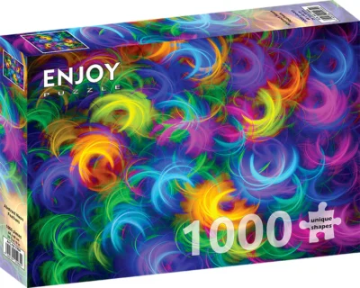 Puzzle Enjoy – Abstract Neon Feathers – 1000 pièces