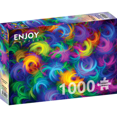 Puzzle Enjoy – Abstract Neon Feathers – 1000 pièces
