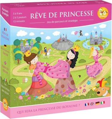 Boîte du jeu Rêve de Princesse de Zoé Yatéka avec illustration féerique de princesses et châteaux