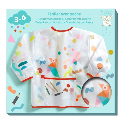 Tablier avec poche - Gommettes et crayons