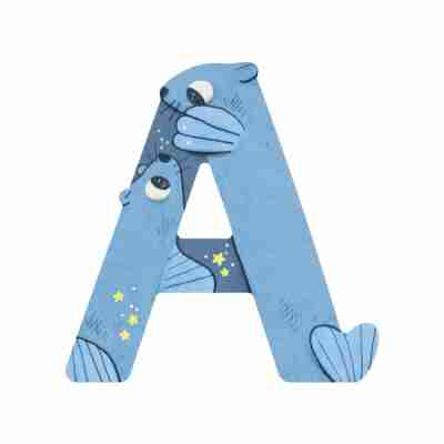 Lettre bois A bleu – L’alphabet