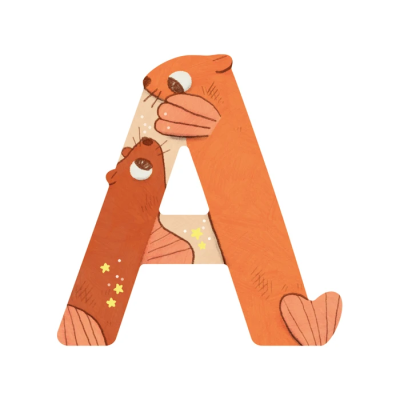 Lettre bois A orange – L’alphabet