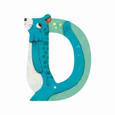 Lettre bois D bleu – L’alphabet