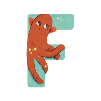 Lettre bois F bleu – L’alphabet