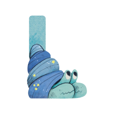 Lettre bois L bleu – L’alphabet