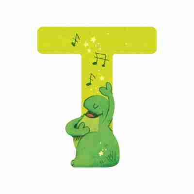 Lettre bois T vert – L’alphabet