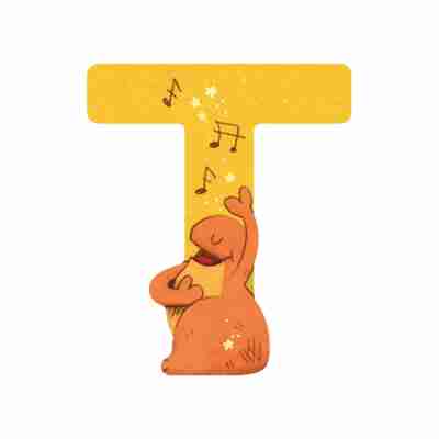 Lettre bois T jaune – L’alphabet