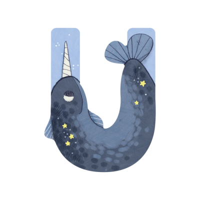 Lettre bois U bleu – L’alphabet