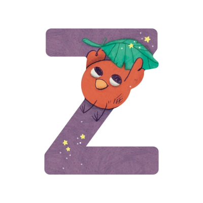 Lettre bois Z violet – L’alphabet