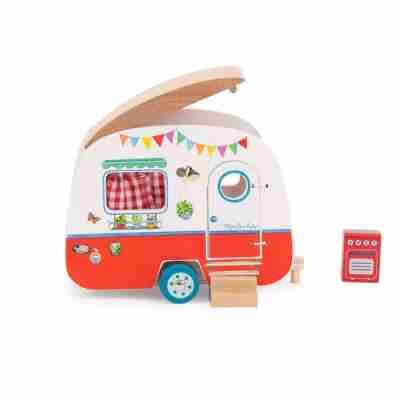 Caravane Moulin Roty avec toit ouvert