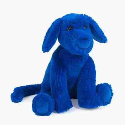 Peluche Chien bleu École des loisirs vue de face