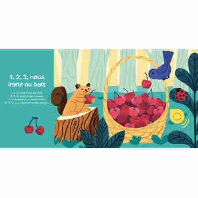 Pages du livre Mes comptines pour compter – comptine 1 2 3 nous irons au bois
