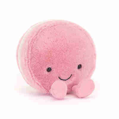 Peluche Jellycat Amuseables Mia Macaron rose vue de face