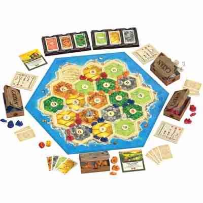 Plateau de Catan – ressources, colonies et routes – jeu stratégique