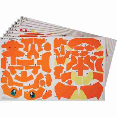 Planches prédécoupées du Puzzle 4D Build Salamèche prêtes à assembler