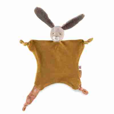 Doudou Lapin ocre – profil avec oreilles douces