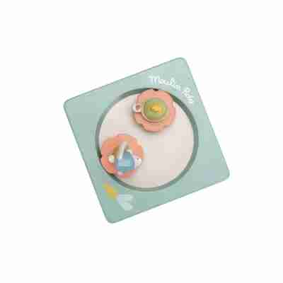 Boîte à musique Trois petits lapins – vue du dessus montrant les personnages