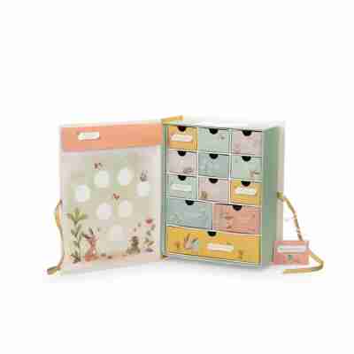 Coffret naissance Trois petits lapins ouvert avec tiroirs illustrés