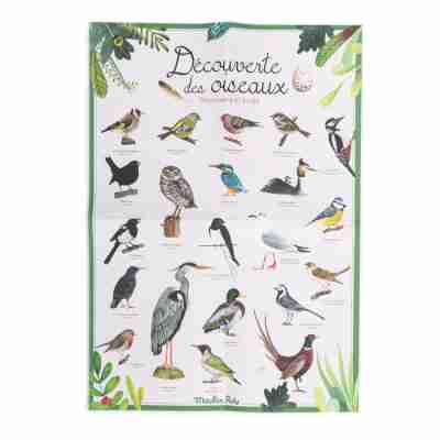 Affiche pédagogique oiseaux Le Jardin du Moulin