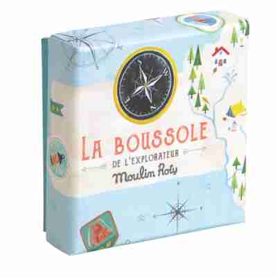 Boussole enfant L’Explorateur Le Jardin du Moulin dans son coffret