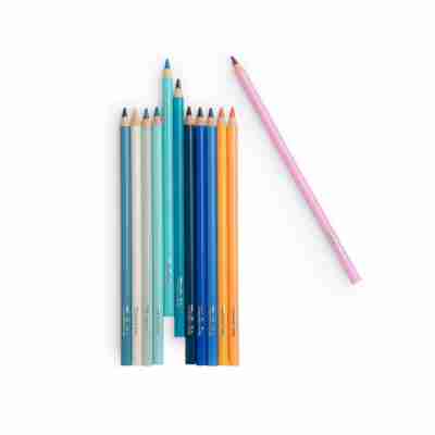 Crayons de couleur bleus et pastel Les Grands Explorateurs